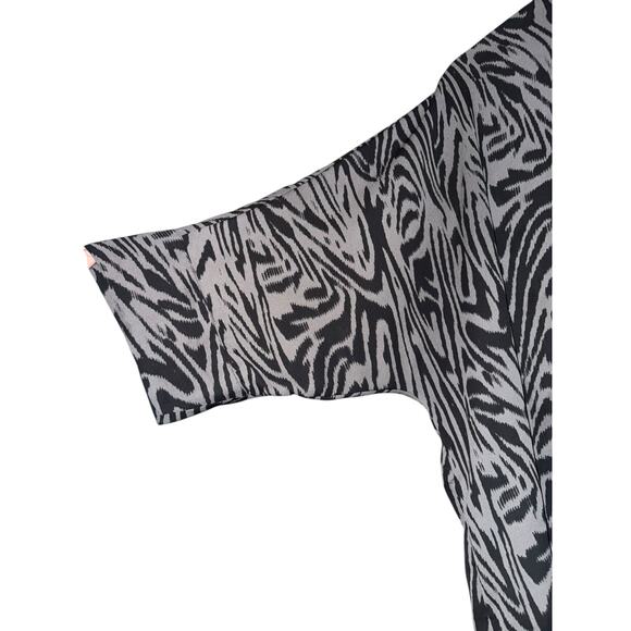 Torrid Zebra Print High Low Blouse Women's Size 2X Button Up 3/4 Sleeve Career - Picture 2 of 7